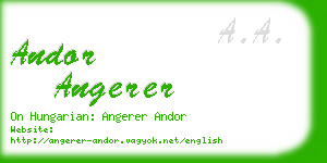 andor angerer business card